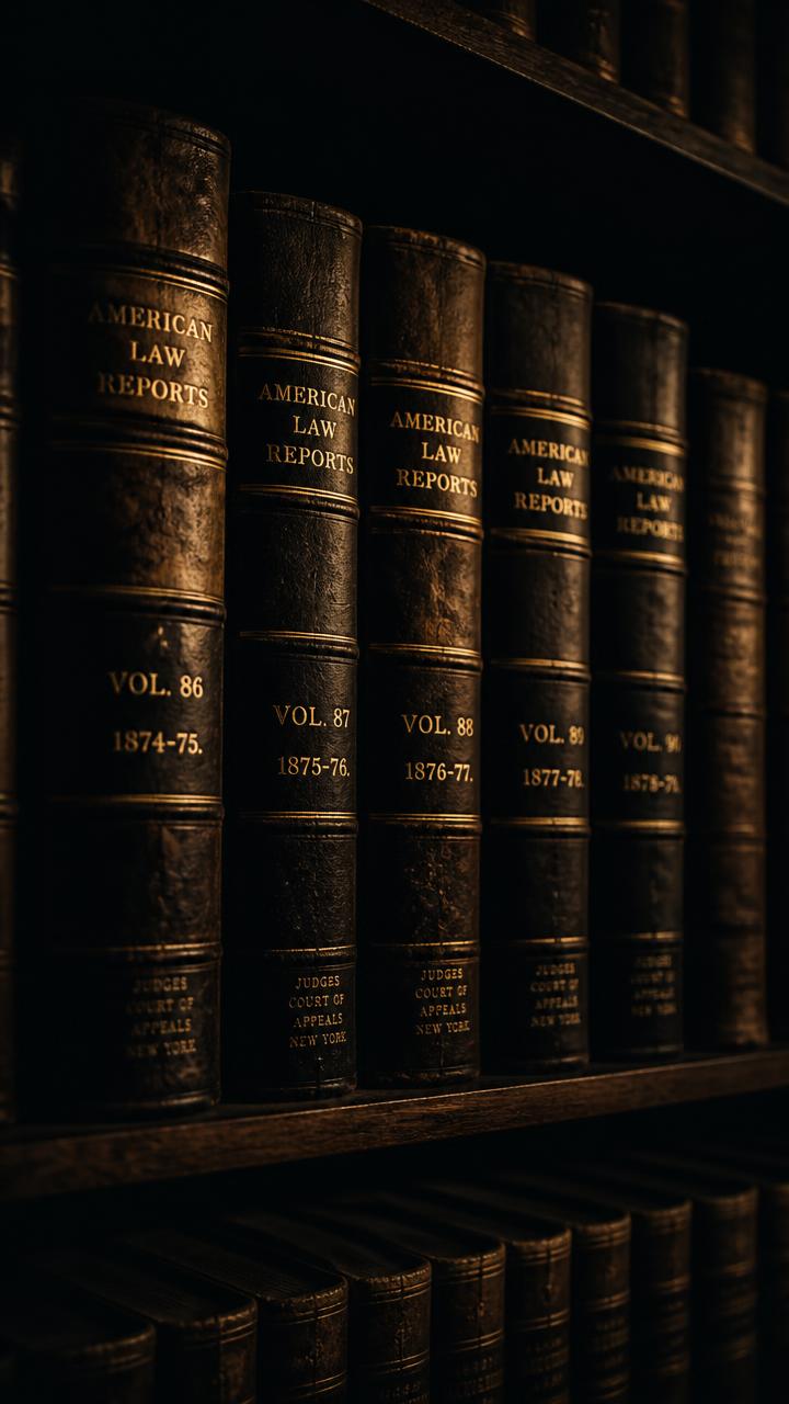 Livros jurídicos em estante